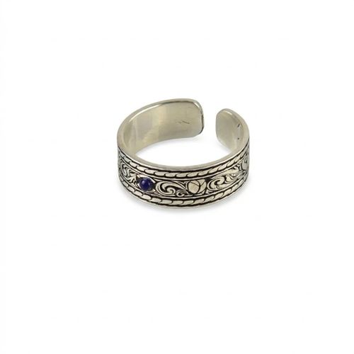 product_image_name-Generic-دبلة رجالى بحجر ازرق - خاتم فضة 925 إيطالي قابل للتعديل-1