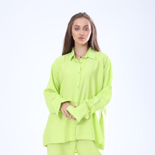 product_image_name-Bebo-Women's Solid Long Sleeve Pants Set Free Size Fits Approximately 60-85kg_Light Green-4