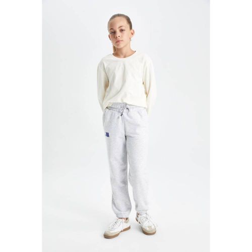 product_image_name-Defacto-Girl Jogger Fit Trousers - Grey Melange-3