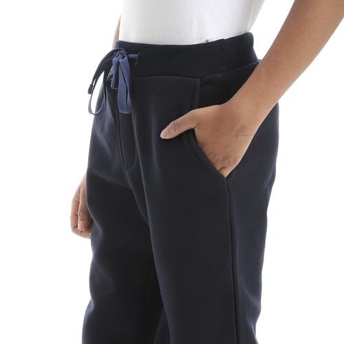 product_image_name-Generic-Solid Elastic Waist With Drawstring Boys Sweatpants -Navy Blue-4