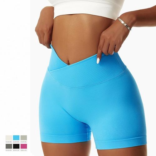 ZHAGHMIN Spandex Shorts Stretchy Waist Pants Ruched High Women'S