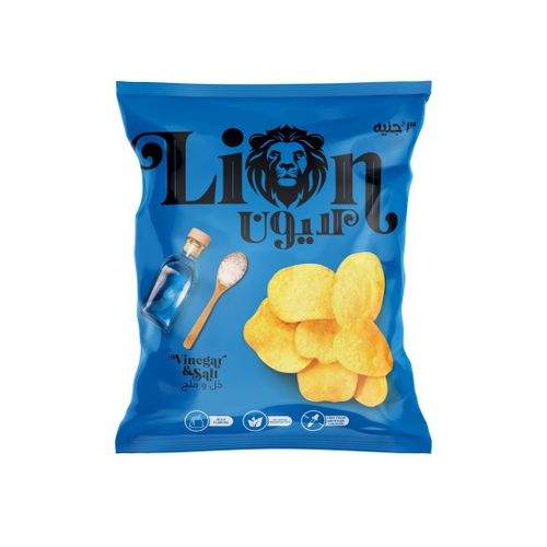 Buy Lion Vinegar & Salt Potato Chips - 45-35 gm - Pack of 12 Pcs in Egypt