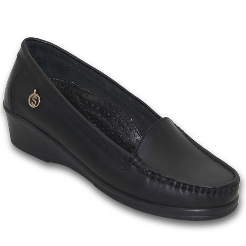 Silver Shoes Women Black Medical Loafer 3 Cm Heel Made Of Genuine Leather Best Price Online Jumia Egypt