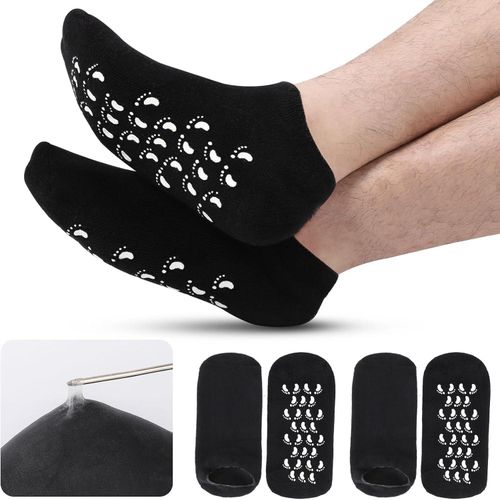 product_image_name-Generic-Moisturising Silicon Gel Socks For Repair Dry Feet & Ankles & Softening Skin, Foot Hydration Socks For Applying Various Moisturizers (Black)-4