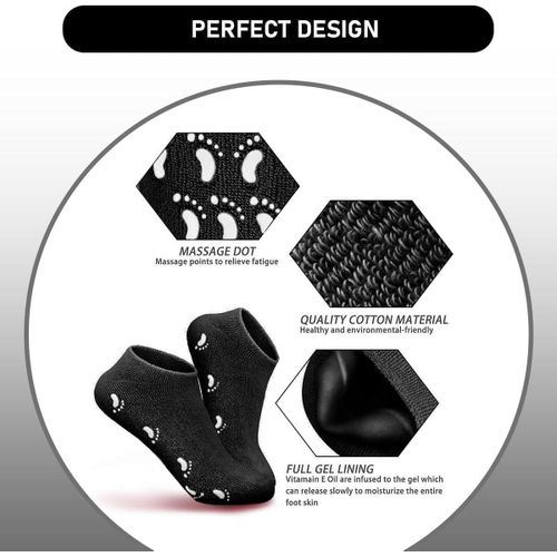product_image_name-Generic-Moisturising Silicon Gel Socks For Repair Dry Feet & Ankles & Softening Skin, Foot Hydration Socks For Applying Various Moisturizers (Black)-7
