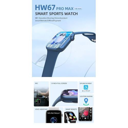 product_image_name-Hw- ساعه ذكية ، بلوتوث ومكالمات مراقبه الاندرويد والايفون Hw67 برو ماكس -1