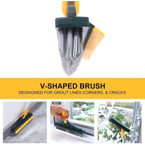product_image_name-Generic-2 in 1 Floor Scrubber Brush, V-Shaped Floor Scrubber Brush with Long Handle, for Cleaning Bathroom Shower Crevices, Magic, 120 Degree Rotating, Removable Brush Head for Cleaning Bathroom and Tiles..-4