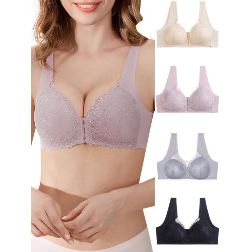 Generic Women Front Closure Bra Lace Thin Padded No Underwire Plus Size Bras  @ Best Price Online