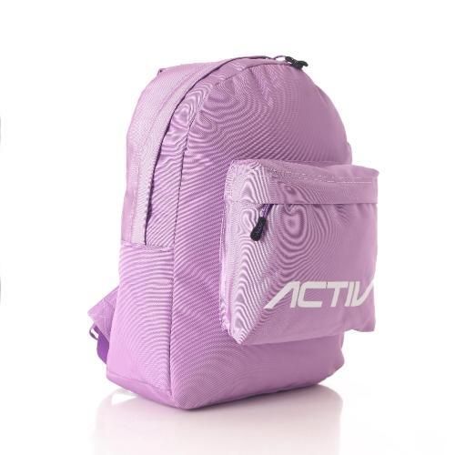 Activ Solid Zipper Backpack With Front Pocket - Purple - image 2