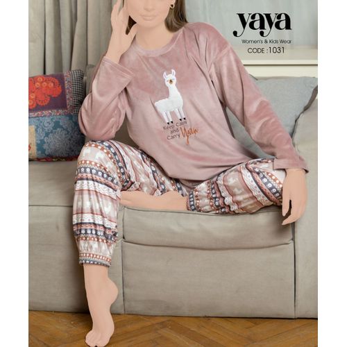 product_image_name-YAYA-بيجامة شتوي قطيفة للنساء-3