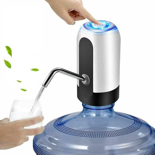 Generic طلمبة مياه كهربائية محمولة بتصميم أوتوماتيكي بمنفذ شحن USB مناسبة للاستخدام في المنزل والمكتب والسفر للزجاجات القياسية والأباريق بسعة 2-5 جالون