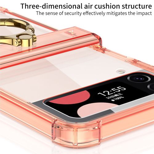 Magsafe Z Flip 5 Case, Clear Case Compatible Samsung Galaxy Z Flip 5 With  Ring Holder & Four-corner Shockproof