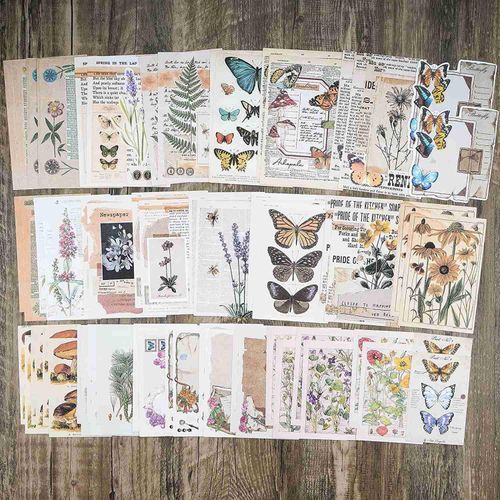 Vintage Scrapbook Supplies Pack (200 Pcs) for Art Journaling Junk Journal Planners DIY Paper Stickers (B), Multicolor