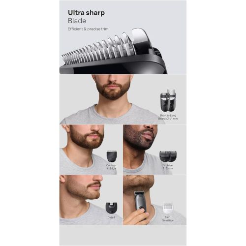 product_image_name-Braun-ماكينة حلاقة وتصفيف متعددة الاستخدامات من براون السلسلة 3 – مجموعة العناية الشخصية 8 في 1 للرجال – شفرة فائقة الحدة – 14 إعداد طول للحلاقة والتشذيب – مناسبة للوجه والشعر والجسم – تصميم مريح – لون رمادي – موديل AIO3540 – ضمان-2