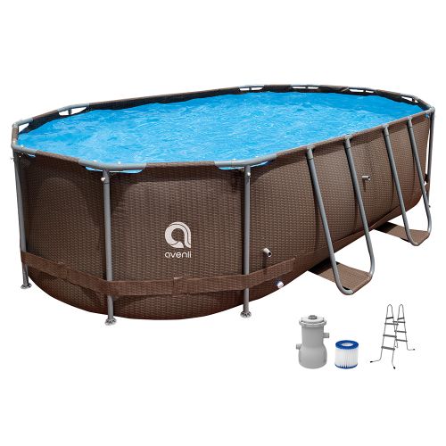 Buy Ji Long Jilong Avenli Frame Oval Pool 4.27m X 2.75m X 1.0M Set With PUMP Ladder No:12024EU in Egypt