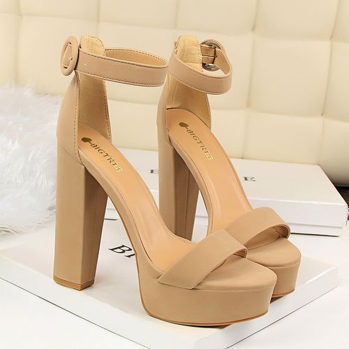 ❤️ZARA❤️ new women's shoes brown thick-heeled cow leather sandals square  toe cross with open toe back high heels slippers