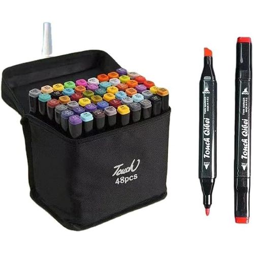 Generic Touch Five 80 Colors Art Sketch Drawing Twin Marker, Black