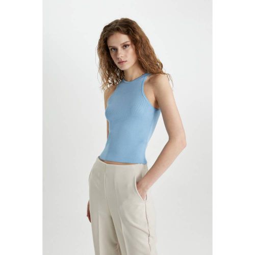 product_image_name-Defacto-Woman Halter Collar Fitted Athlete - Lt.Blue-3