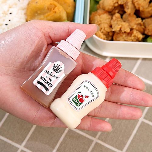 3/2pcs/set Mini Tomato Ketchup Bottle Portable Small Sauce