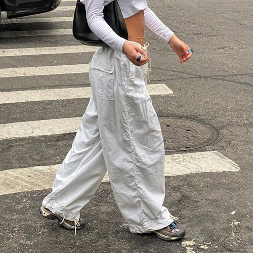 Cargo Pants Women Korean Style Wide Leg Trousers Streetwear Hip