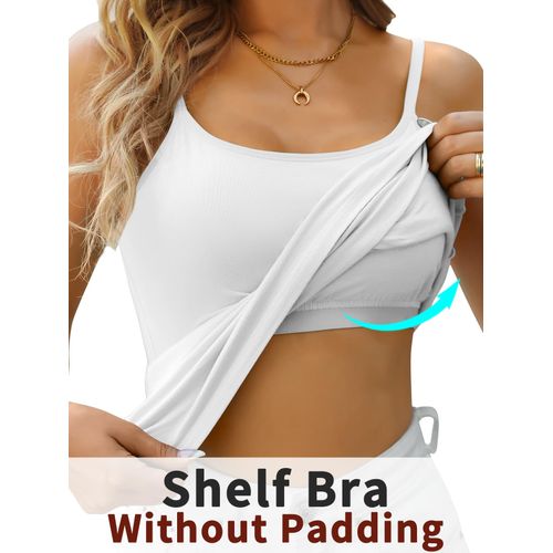 Mesery Bundle Of (2) Shelf Bra Camisoles Adjustable Spaghetti