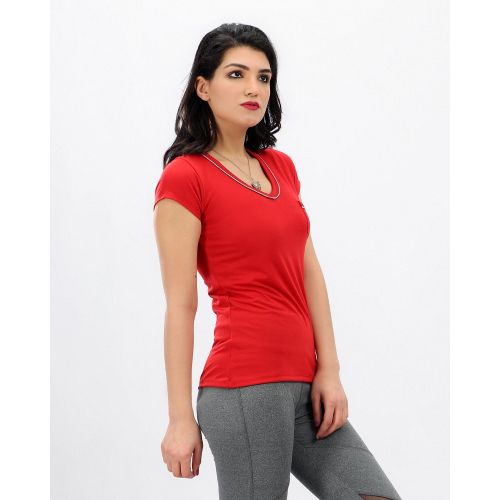 Kady تي شيرت كم قصير لونين - احمر