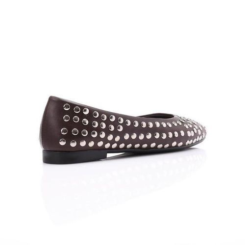 Ice Club Modern Brown Leather Solid Pattern Flats - image 4