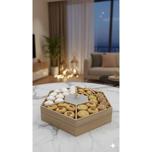 product_image_name-Generic-علبة تقديم حلويات خشبية سداسية بغطاء – مقسمة من الداخل – تصميم فاخر للمناسبات والضيافة-1