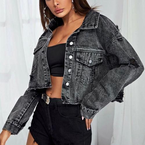 Fashion Casual Cropped Black Jean Jacket Best Price Online Jumia Egypt