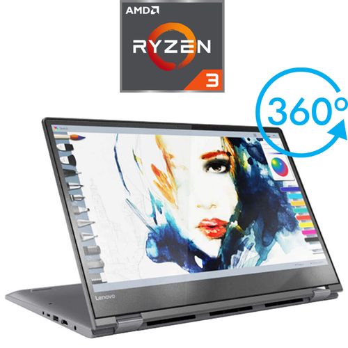 Lenovo FLEX 6 - X360 لاب توب متحول - AMD Ryzen 3 - 4 جيجا بايت رام - 128 جيجا بايتSSD - 14 بوصة HD باللمس - Intel مُعالج رسومات - Windows 10