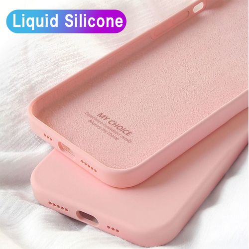 Luxury Original Square Liquid Silicone Phone Case For iPhone 12 11