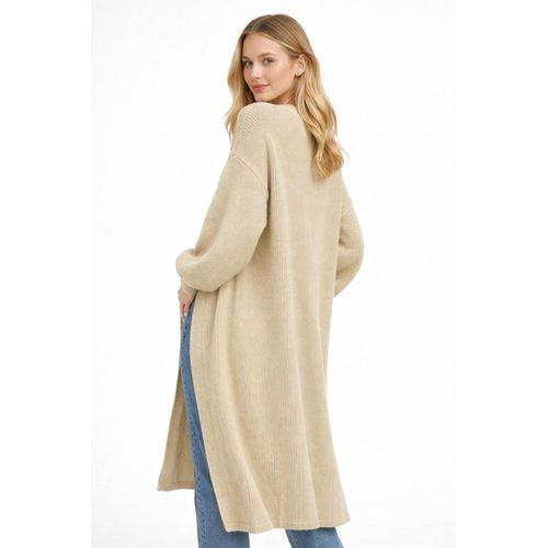 product_image_name-Generic-Casual Long Open Cardigan - Beige-2