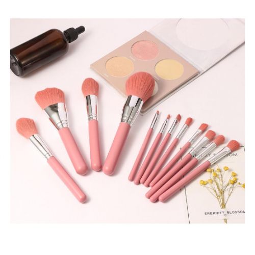 Generic A Perfect Brush Set With Synthetic Bristles In An Elegant Pink ...