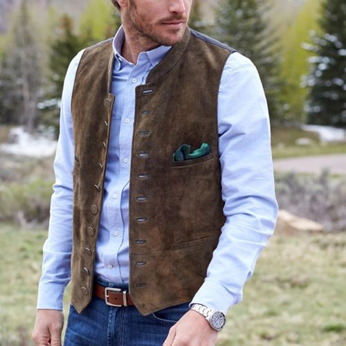 Men Slim Fit Suit Vest Waistcoat Casual Formal Single Breasted