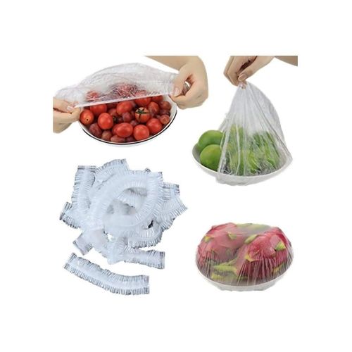 product_image_name-Generic-Fresh Keeping Bags 100pcs Food Covers,Fresh Keeping Bags,Elastic Storage Covers, ,Preservation Bags,Disposable Bags,Used Fruit And Storage, Transparent, Elastic Stretch Adjustable Bowl Lids, Universal Kitchen Wrap Seal Caps for Leftovers And Meal Prep-1
