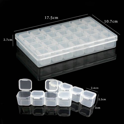 Mini Plastic Clear Beads Storage Containers Box With - Temu