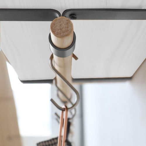 product_image_name-Home Gallery-رفوف حائط عائمة بحزام جلدي رمادي من البولي يوريثان مقاس 80*20 أسود، رفين-2