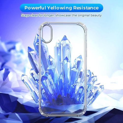 product_image_name-Generic-Case for iPhone X/XS with 3 Pieces Tempered Glass Screen Protector, Transparent Silicone TPU Bumper Case Cover, Anti-Yellowing, Anti-Scratch, Hard Back HD Clear Case-5