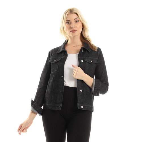 Andora Everyday Black Denim Jacket With Long Sleeves @ Best Price Online |  Jumia Egypt