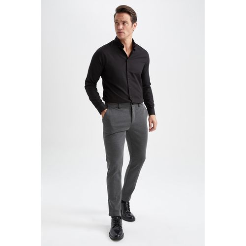 اشتري Defacto Man Modern Fit Buttondown Polo Neck Smart Casual Woven Long Sleeve Shirt في مصر