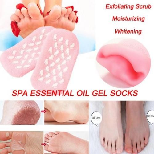 Rockfieln Moisturising Heel Pad Socks ANKLE Silicone Gel Swelling Pain  Relief Gel Socks for Dry Hard Cracked Heel Repair Pad,Cushion Support Foot  Care Anti-Crack Protection for Men and Women Free Size :