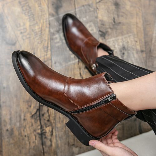 Fashion Men s Boots Casual Leather Business Oxfords Formal Dress