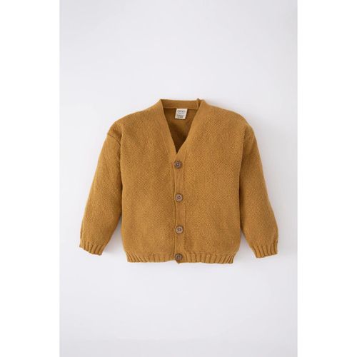 product_image_name-Defacto-Baby Boy V Neck Regular Fit Cardigan - Yellow-1