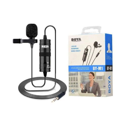 Boya BY-M1 3.5mm Lavalier Clip Microphone For Smartphones &amp; DSLR Cameras - Black