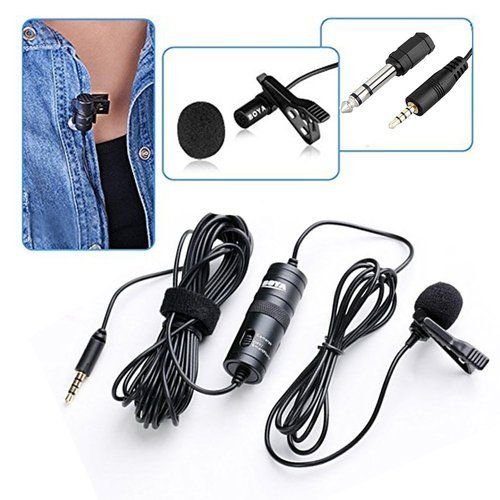 Boya BY-M1 3.5mm Lavalier Clip Microphone For Smartphones &amp; DSLR Cameras - Black