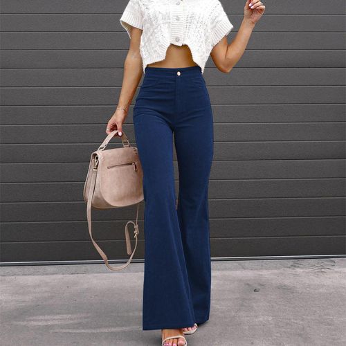 Women's Corduroy Flare Pants Winter Hight Waist Bell Bottom