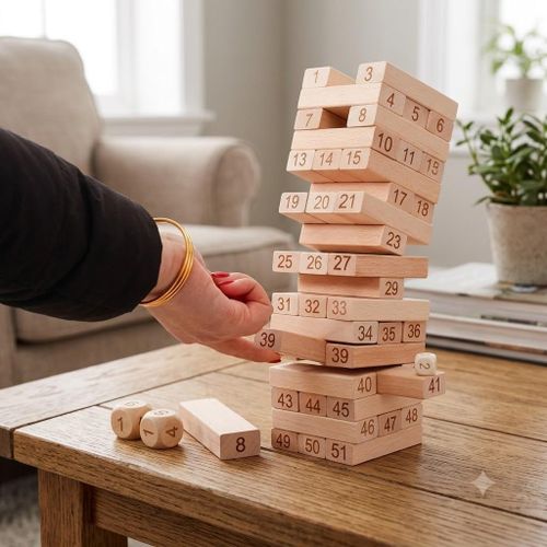 Generic Wooden Number Stacking Tower (Jenga)