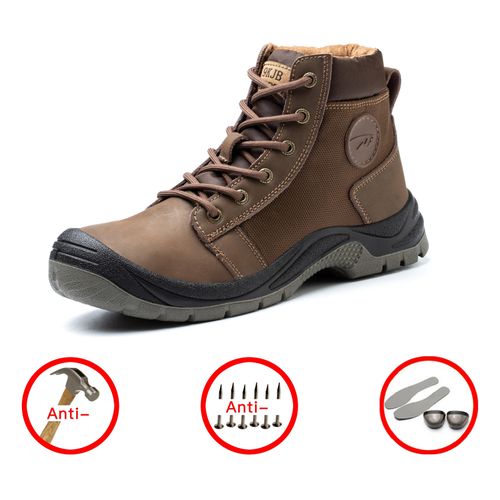 اشتري Fashion Safety Shoes Steel Toe Work Boots Anti-Smashing Anti-PunctureSafety Shoes Steel Toe Work BootsAnti-Smashing Anti-PunctureBreathableLeatherUpper Rubber Soles في مصر