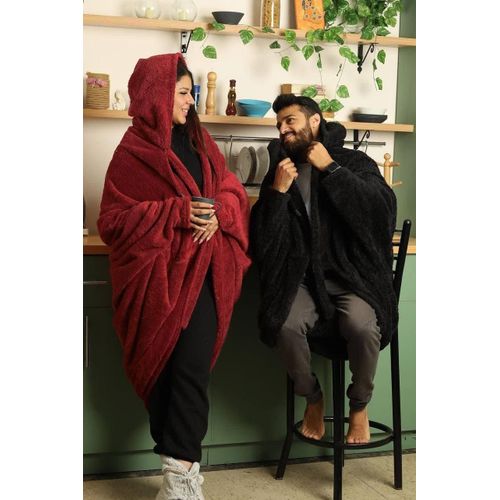 product_image_name-Generic-بطانية كاب / هودي  فائقة النعومة - مقاس واحد يناسب الجميع - قطعة واحدة - اسود-1