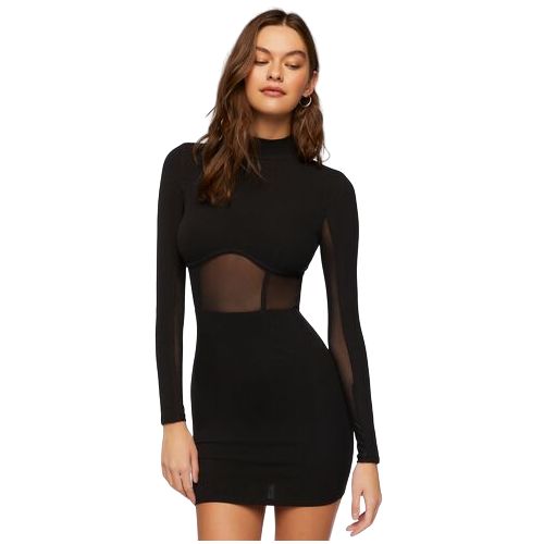Forever 21 black mesh dress hot sale
